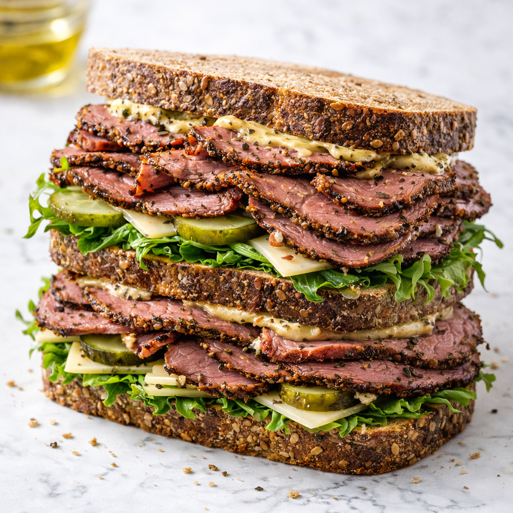 Kanapka z wołowiną jako alternatywa dla kanapki z szynką lub indykiem