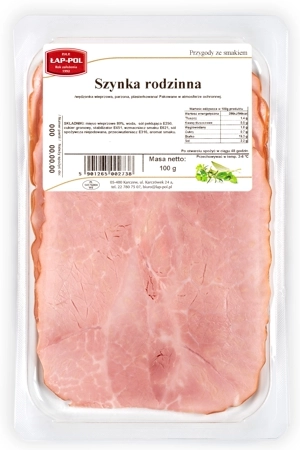 Szynka rodzinna plasterkowana 100g