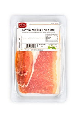 Szynka włoska prosciutto plasterkowana 80g