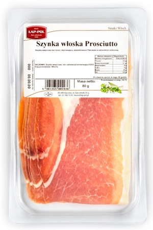 Szynka włoska prosciutto plasterkowana 80g