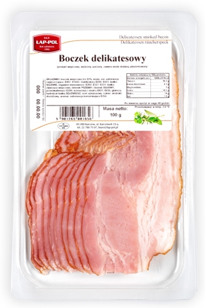 Boczek delikatesowy parzony plasterkowany 100g